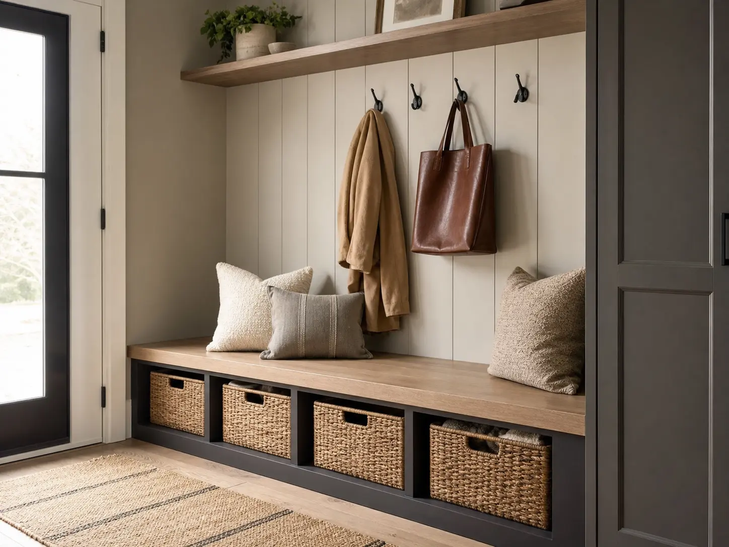 Compact Modern Mudroom and Entryway Bench Ideas