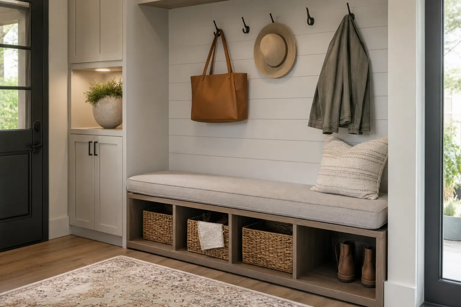 Compact Modern Mudroom and Entryway Bench Ideas