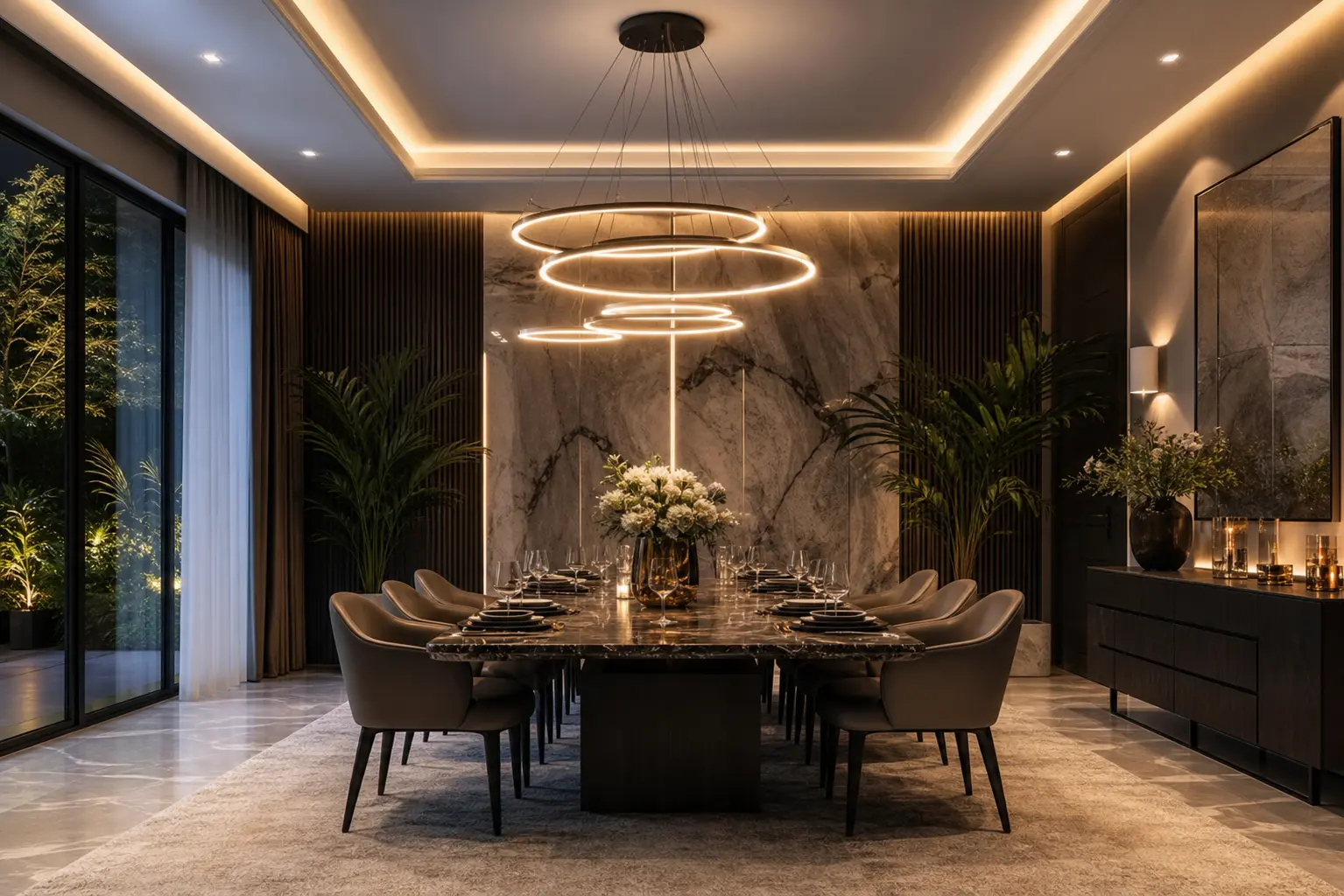 Modern Luxury Dining Room Design Ideas With LED