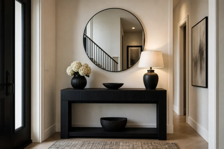 Modern Black Entryway Decor Ideas with Console Tables