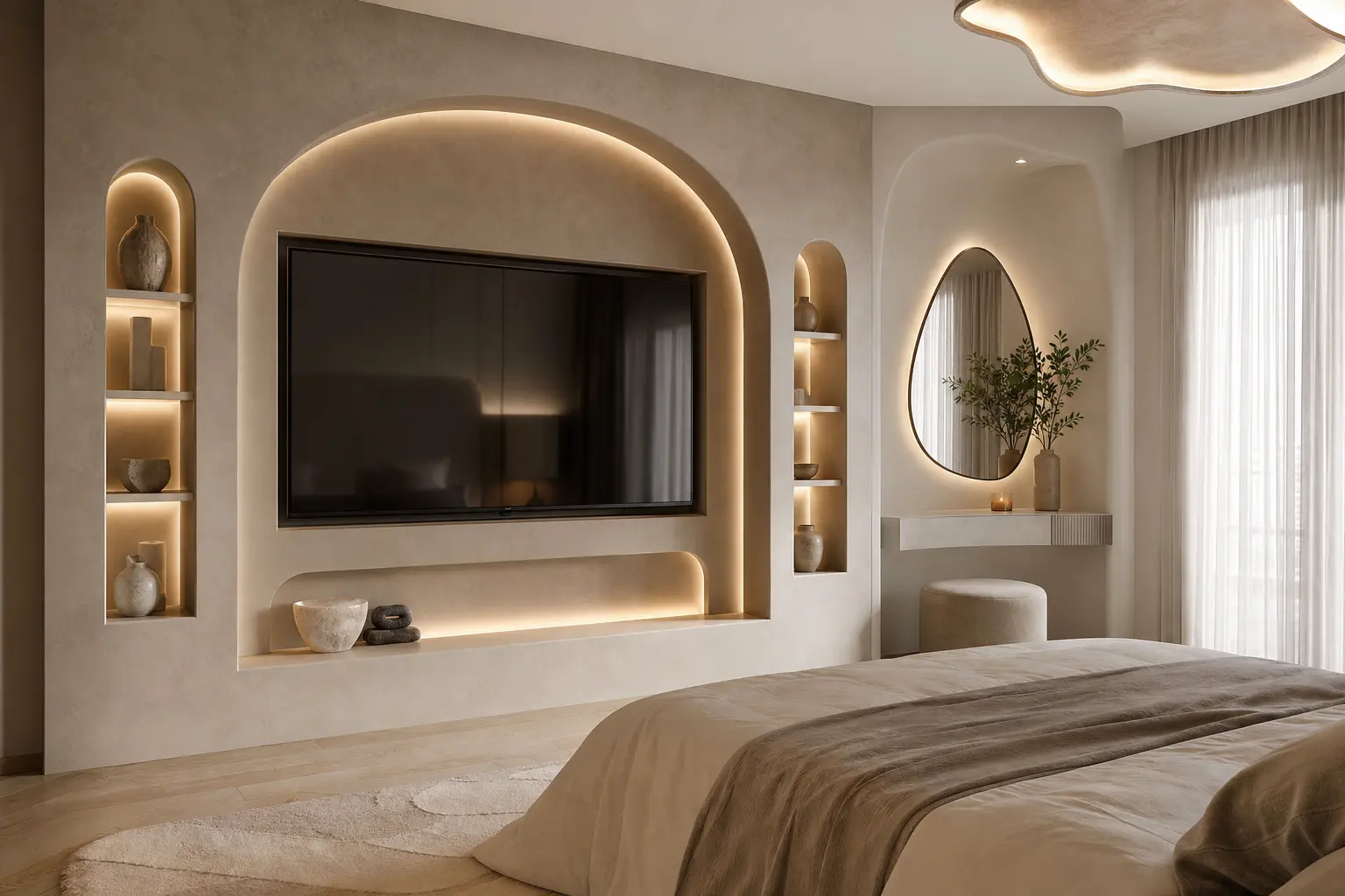 Luxury Bedroom Media Wall
