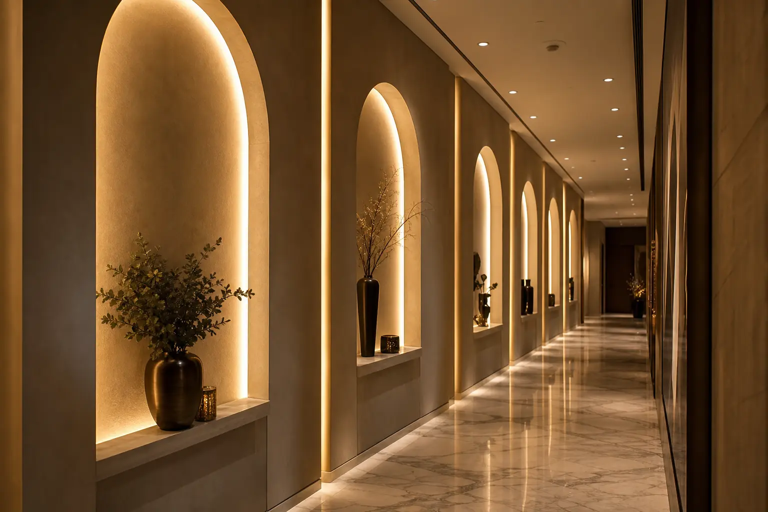 Luxurious Long Hallway Accent Wall Ideas