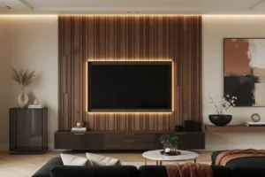 10 Modern Wood Slat TV Wall Design Ideas with LED Lighting | Luxury Living Room Inspiration