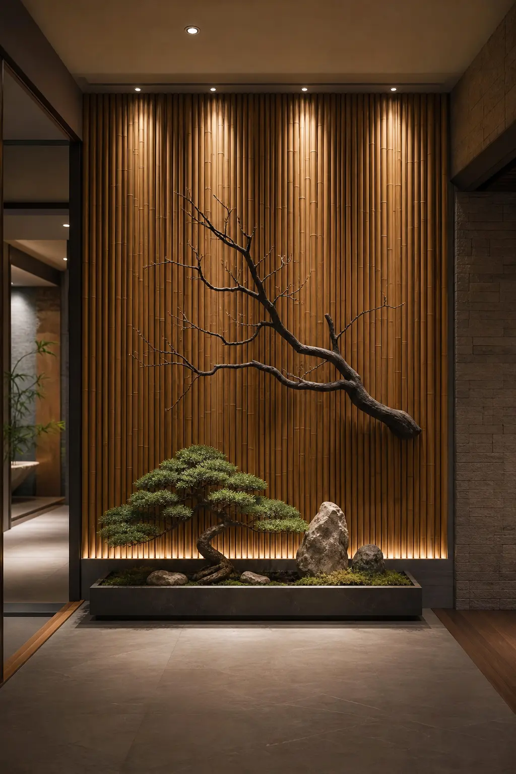 Zen Foyer Accent Wall Ideas