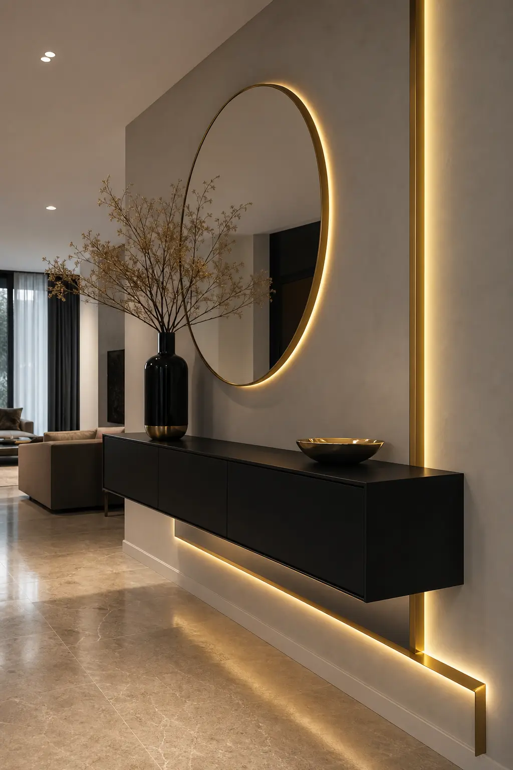 Modern Luxury Hallway Design Ideas with Floating