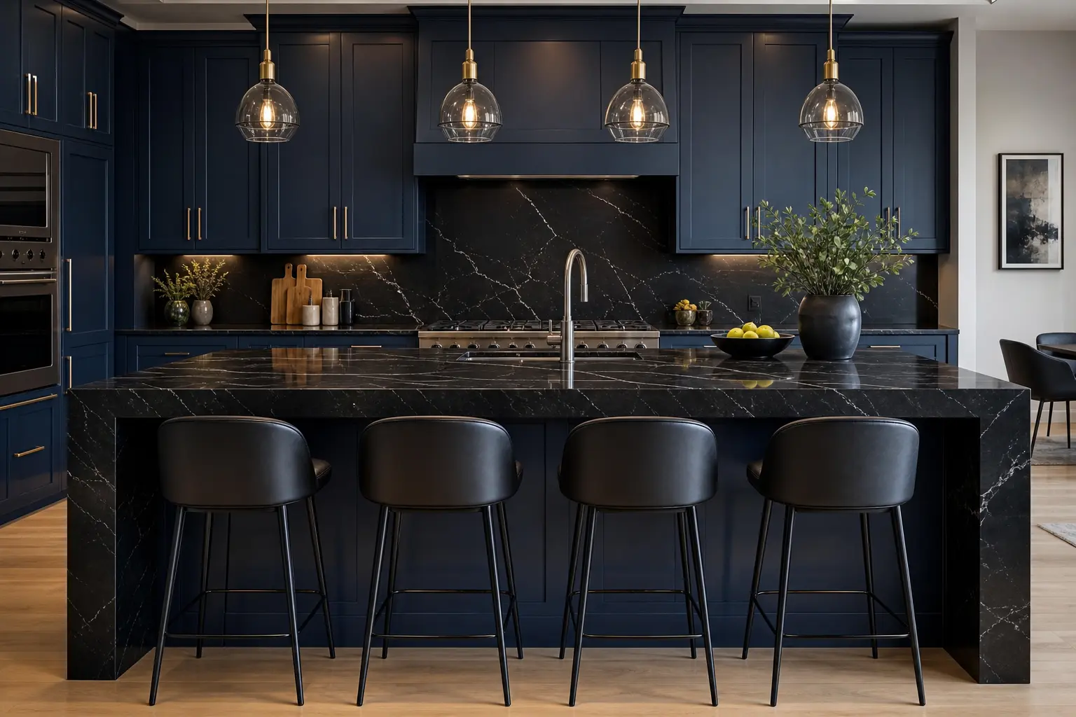 Modern Luxury Blue and Black Kitchen Ideas