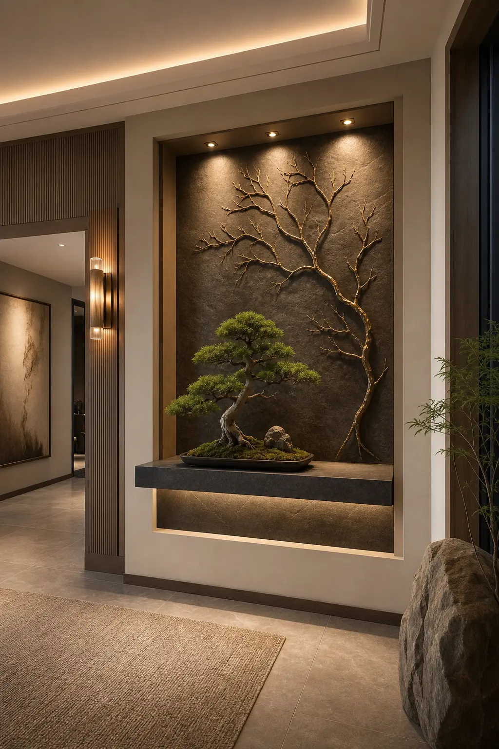 Zen Foyer Accent Wall Ideas