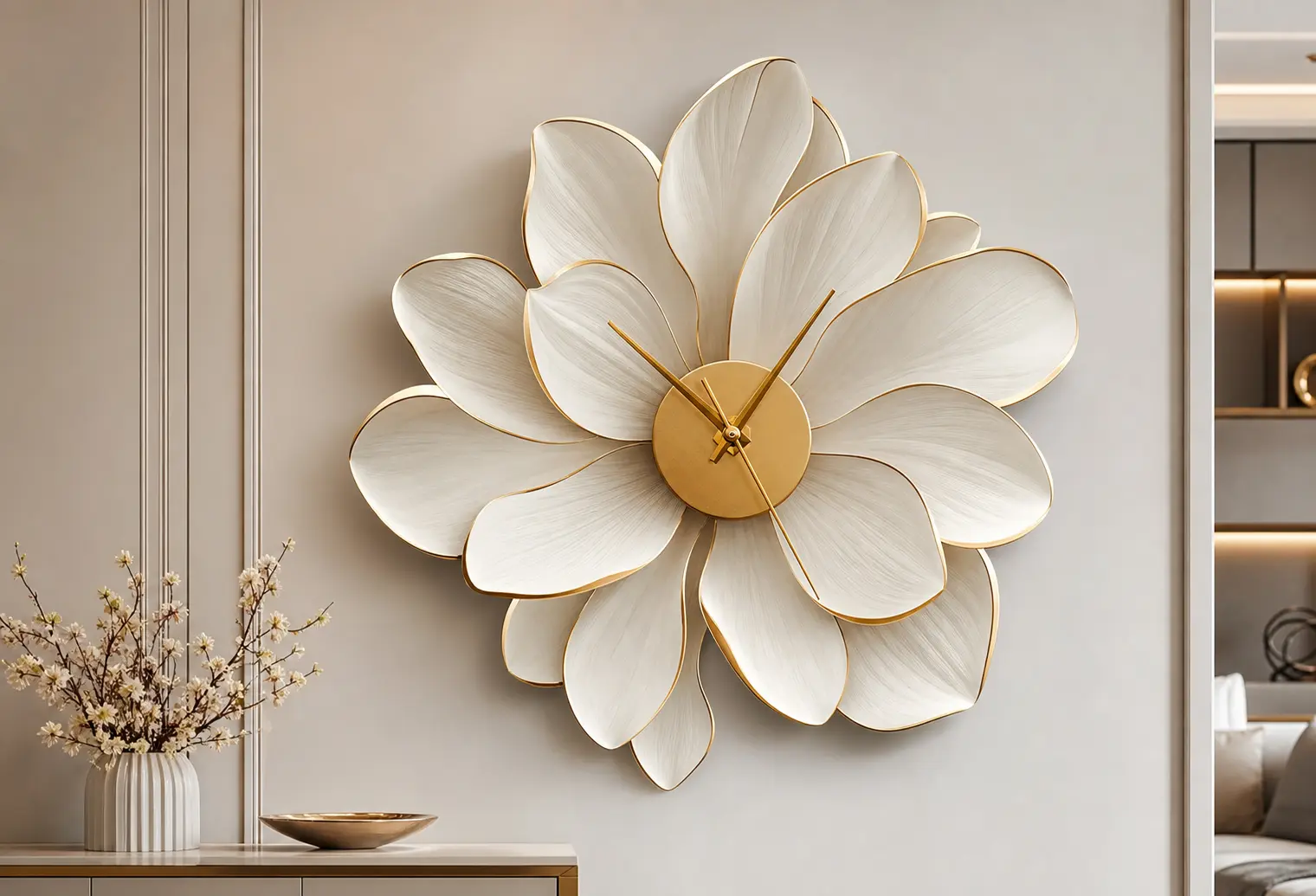 Modern Flower Wall Clock Ideas