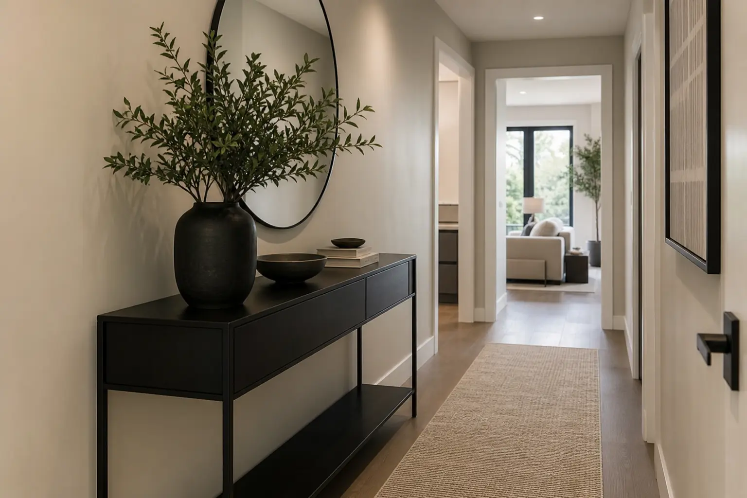 Modern Black Entryway Decor Ideas with Console Tables