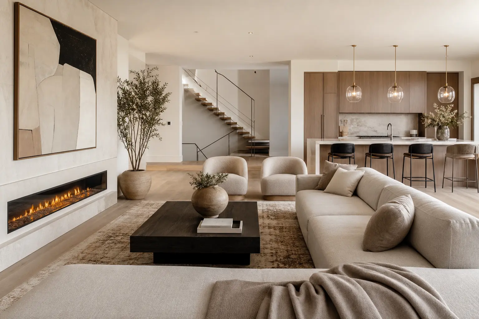 Modern Open Concept Living Room Design Ideas