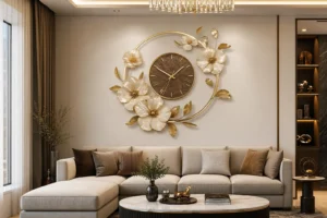 10 Modern Flower Wall Clock Ideas for Living Room Decor, Luxury Wall Decor Inspiration