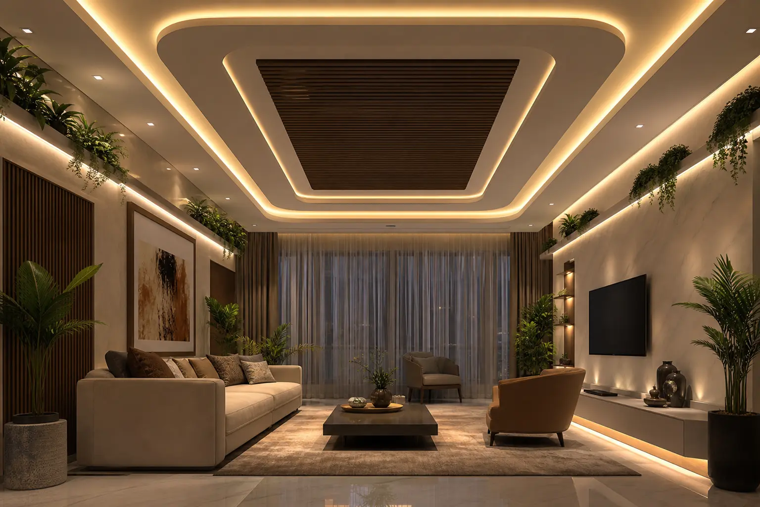 Modern Living Room Ceiling Ideas