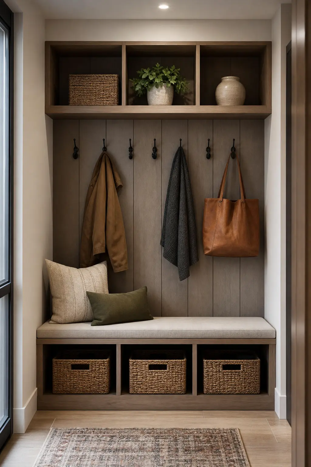 Compact Modern Mudroom and Entryway Bench Ideas
