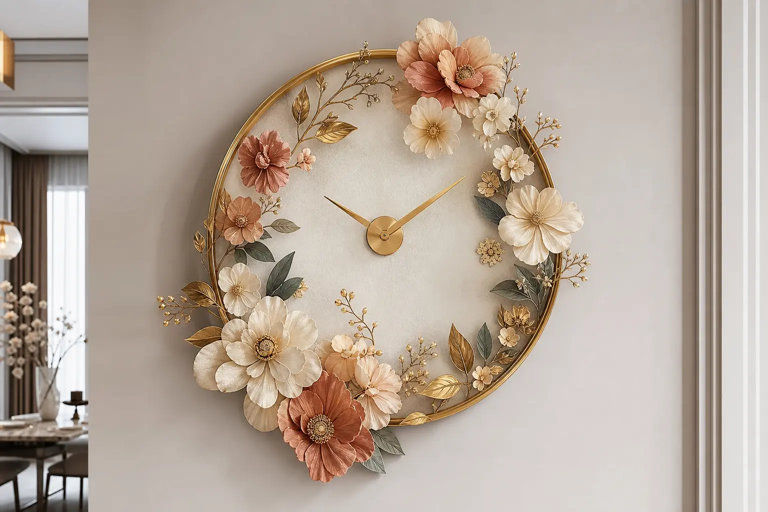 Modern Flower Wall Clock Ideas