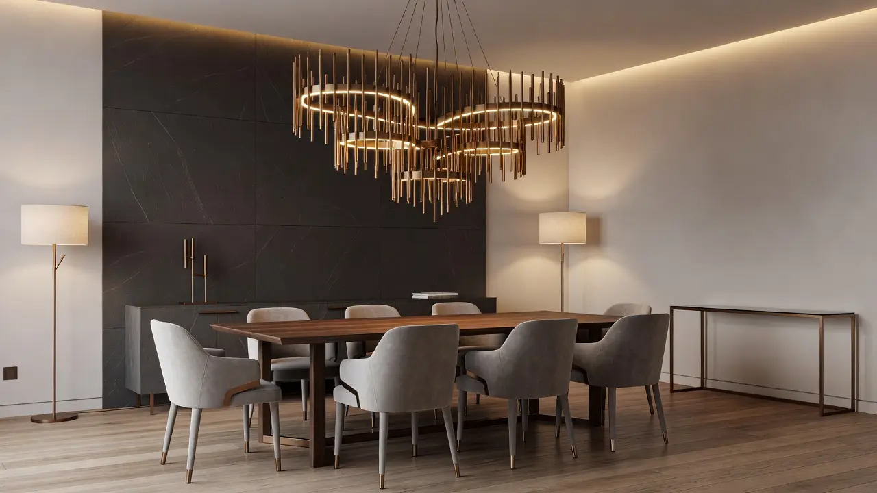 Modern Dining Room Ideas with Statement Chandelier