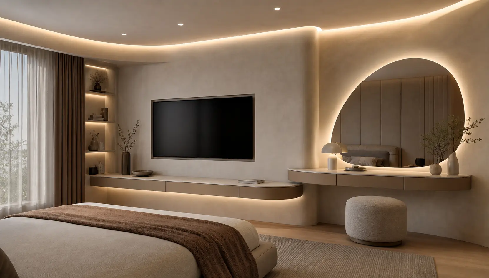 Luxury Bedroom Media Wall