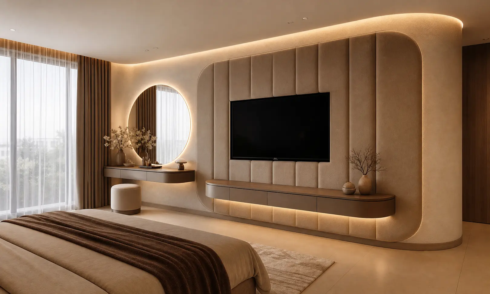 Luxury Bedroom Media Wall