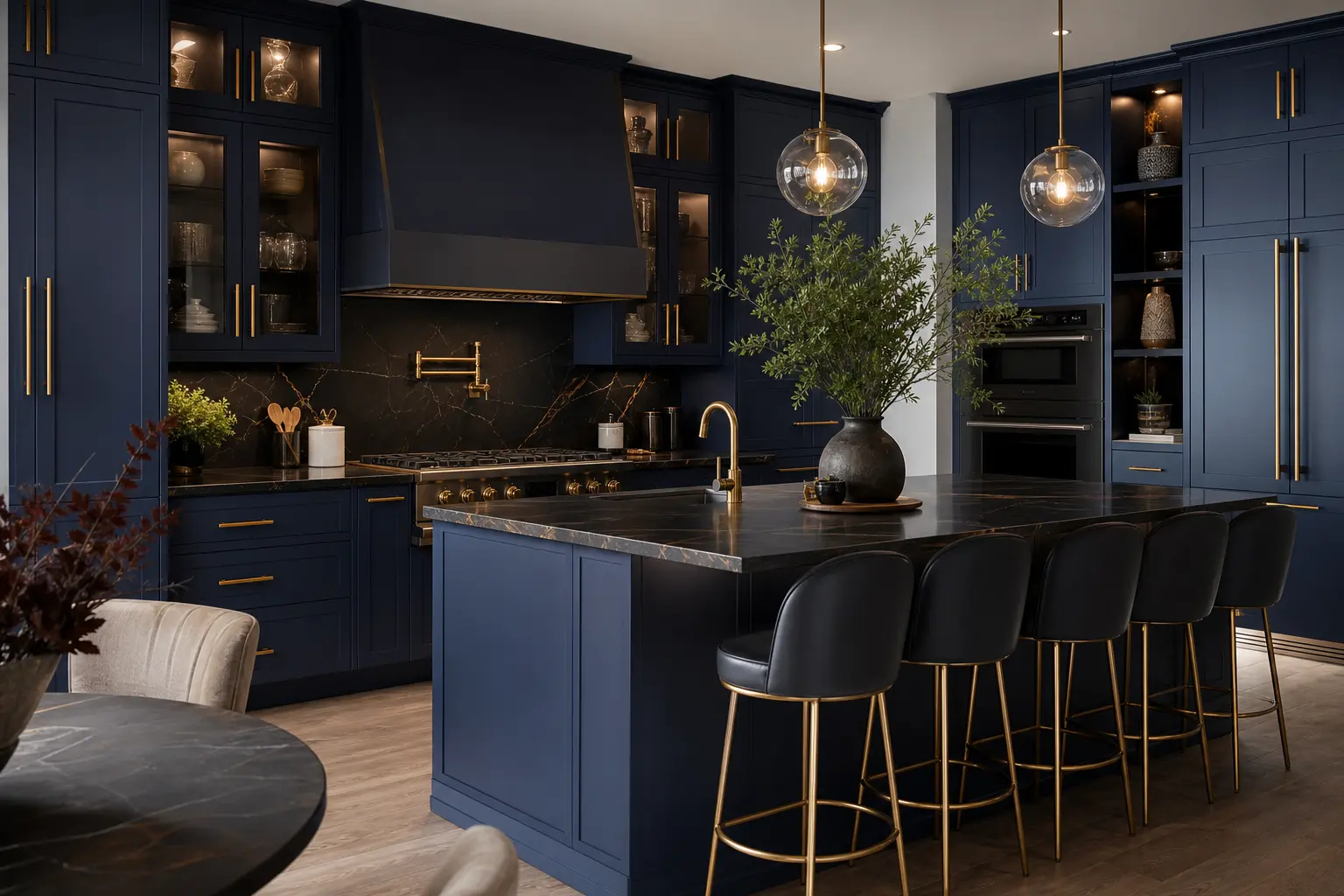 Modern Luxury Blue and Black Kitchen Ideas