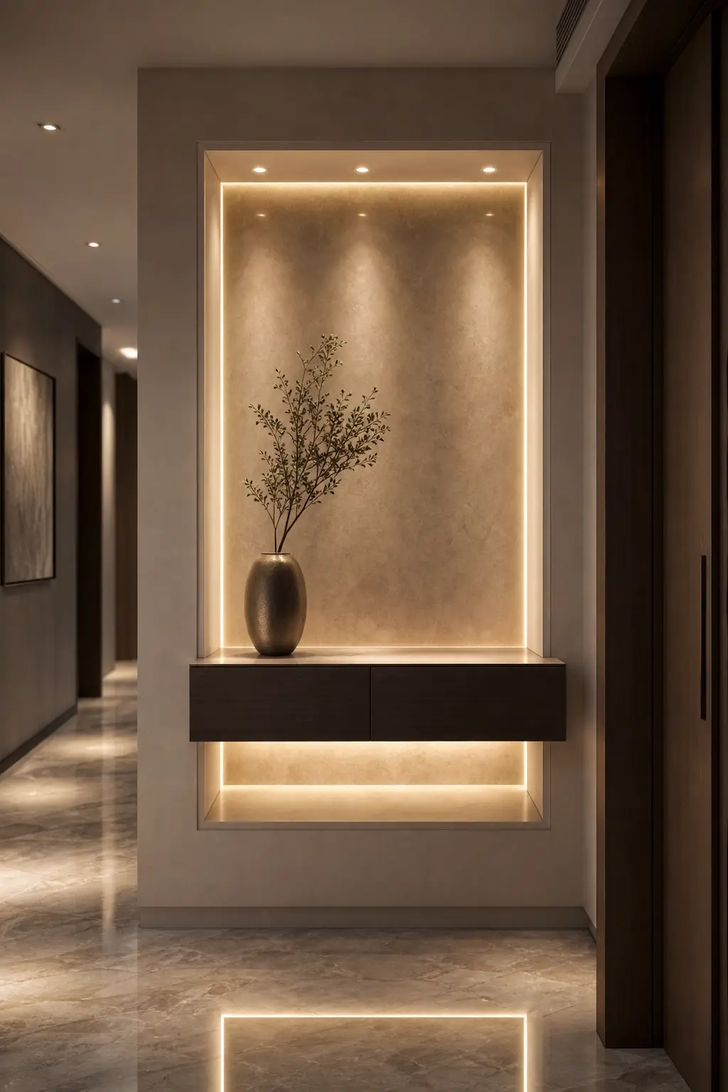 Modern Luxury Hallway Design Ideas with Floating