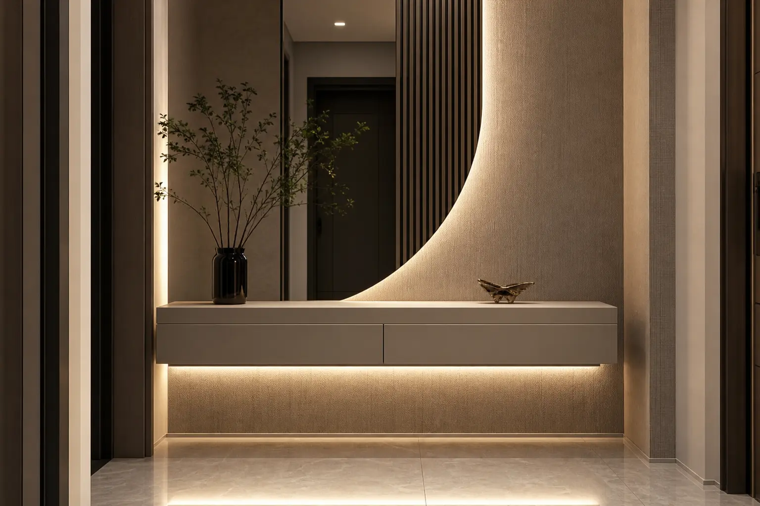Modern Luxury Hallway Design Ideas with Floating