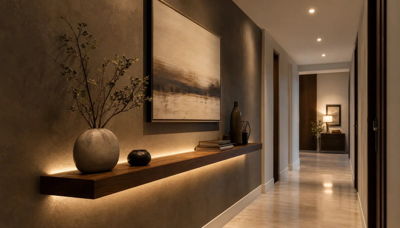 Luxurious Long Hallway Accent Wall Ideas