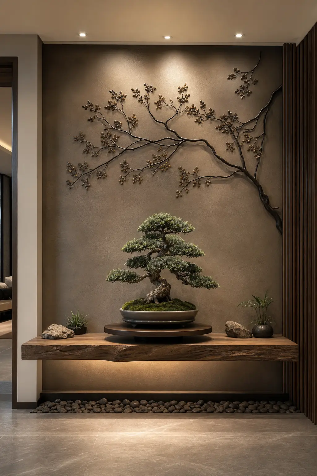 Zen Foyer Accent Wall Ideas
