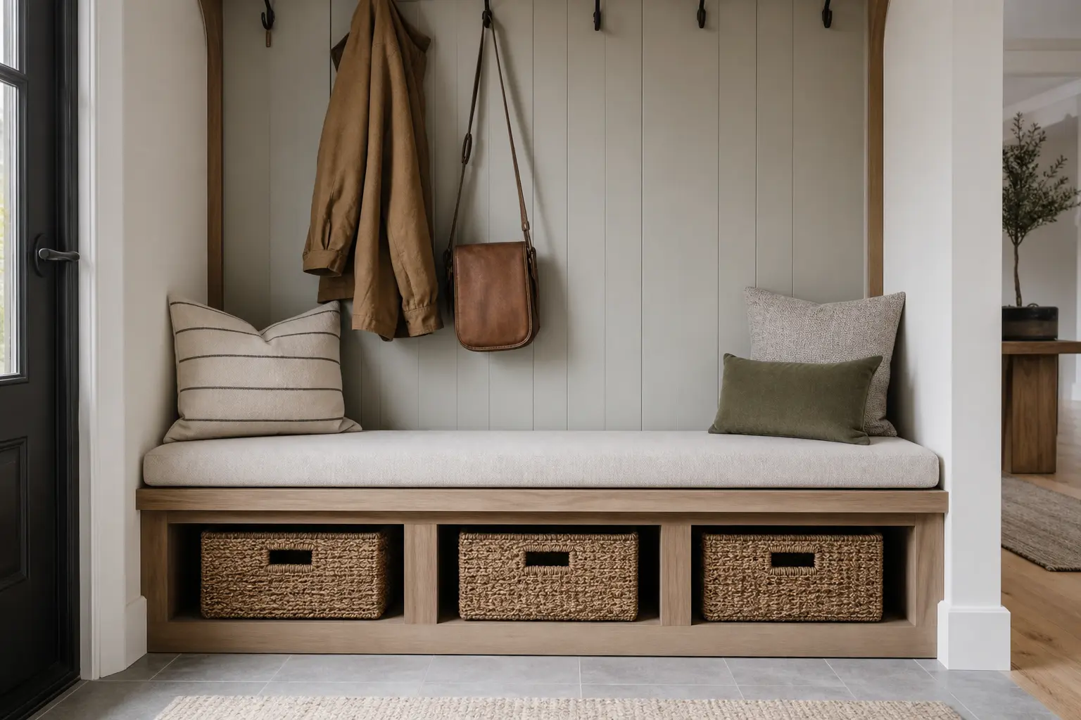 Compact Modern Mudroom and Entryway Bench Ideas