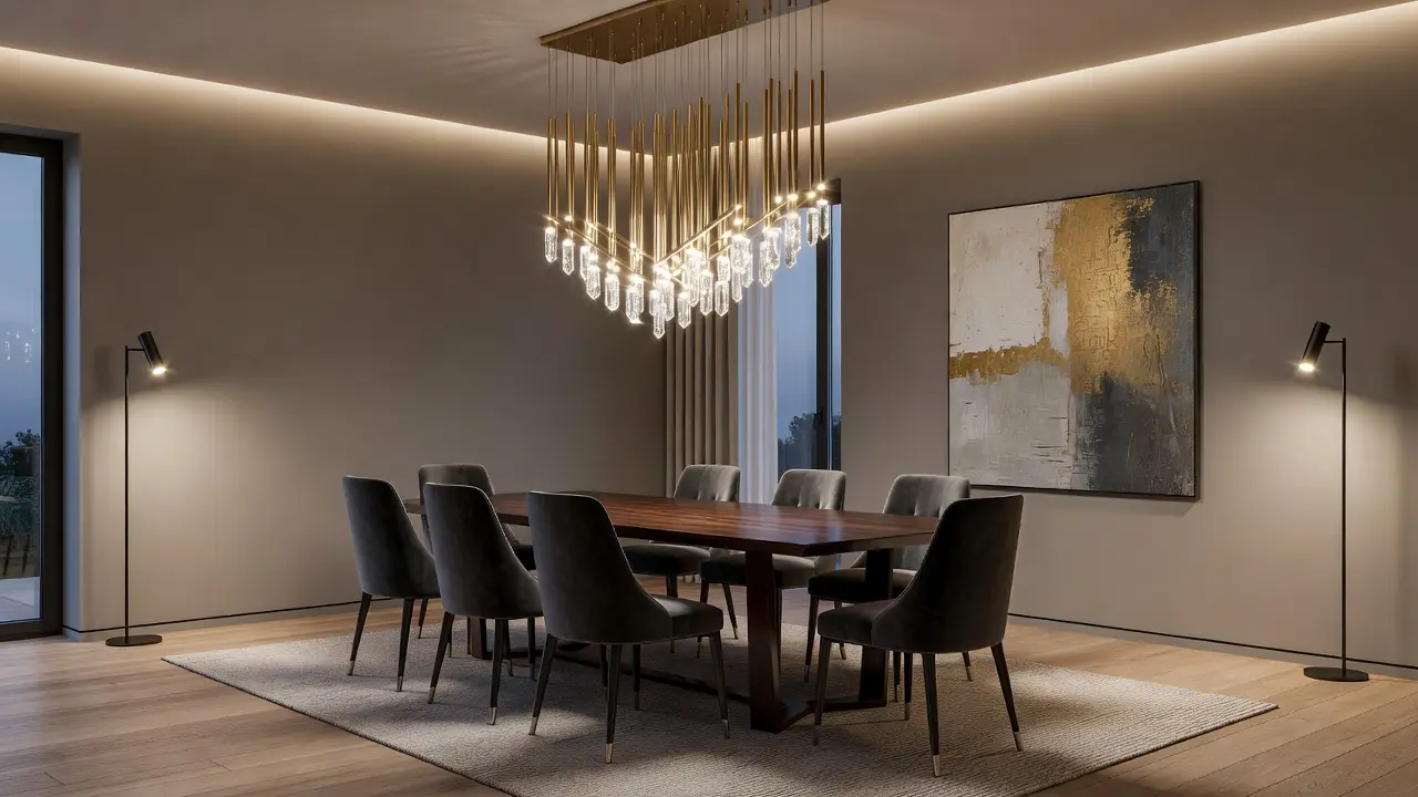 Modern Dining Room Ideas with Statement Chandelier