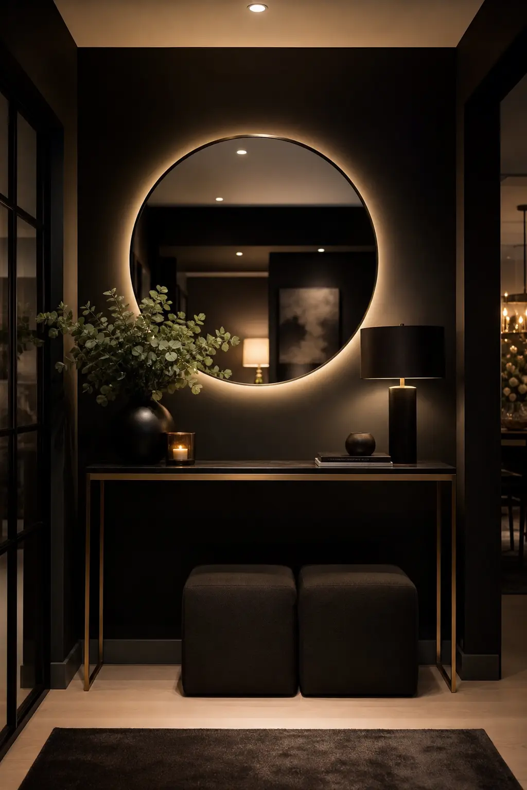 Modern Black Entryway Decor Ideas with Console Tables