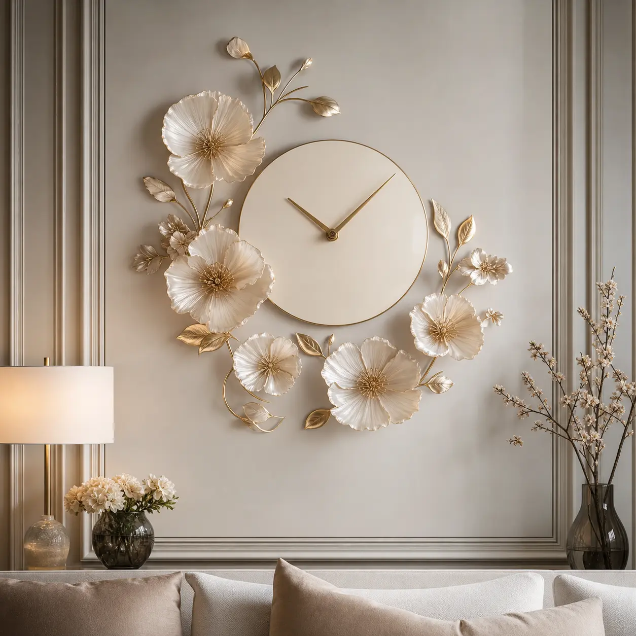 Modern Flower Wall Clock Ideas