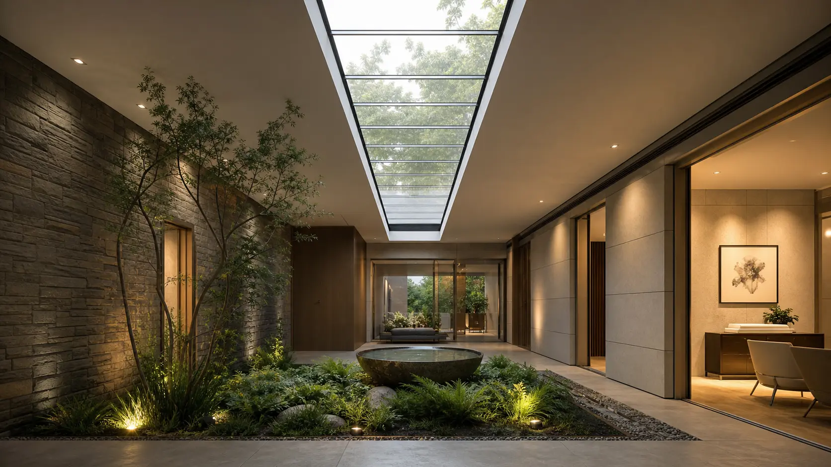 Modern Indoor Courtyard Design Ideas