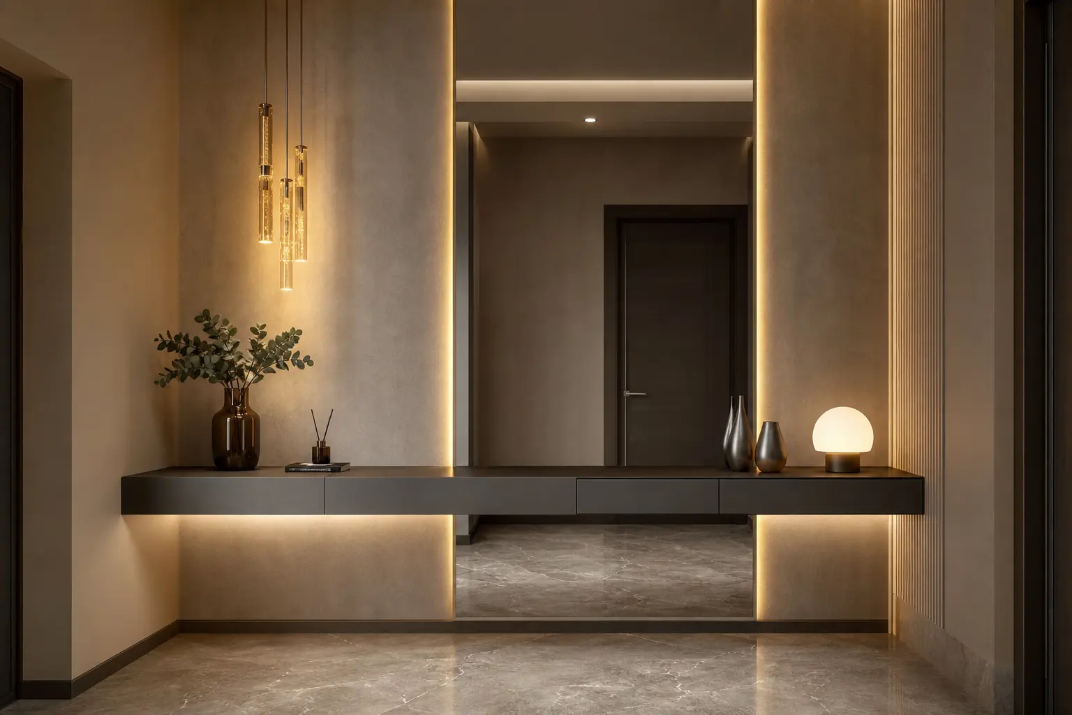 Modern Luxury Hallway Design Ideas with Floating