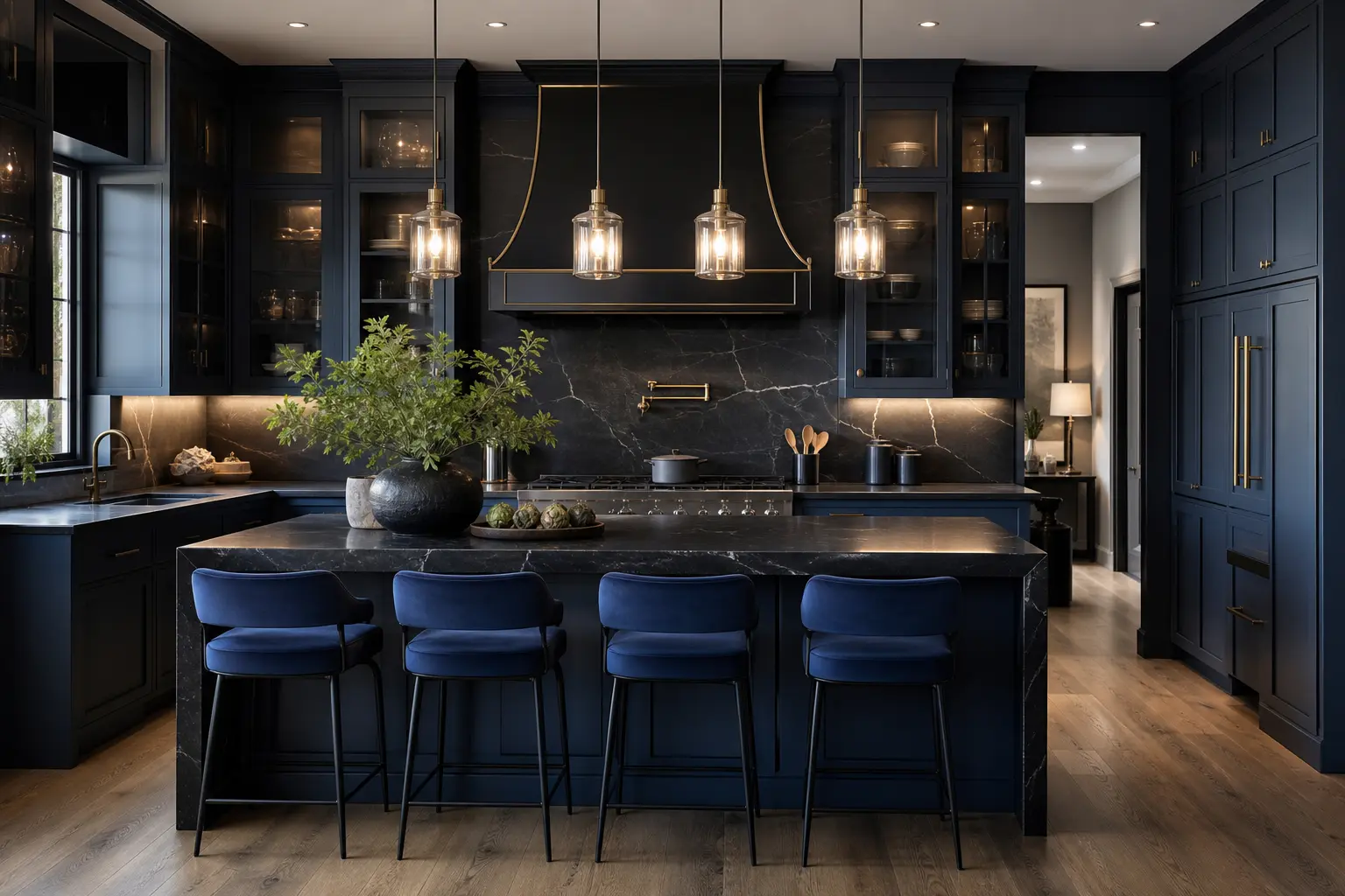 Modern Luxury Blue and Black Kitchen Ideas