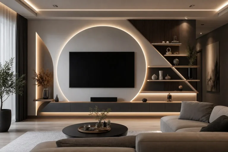 Futuristic Circular LED TV Wall Design Ideas