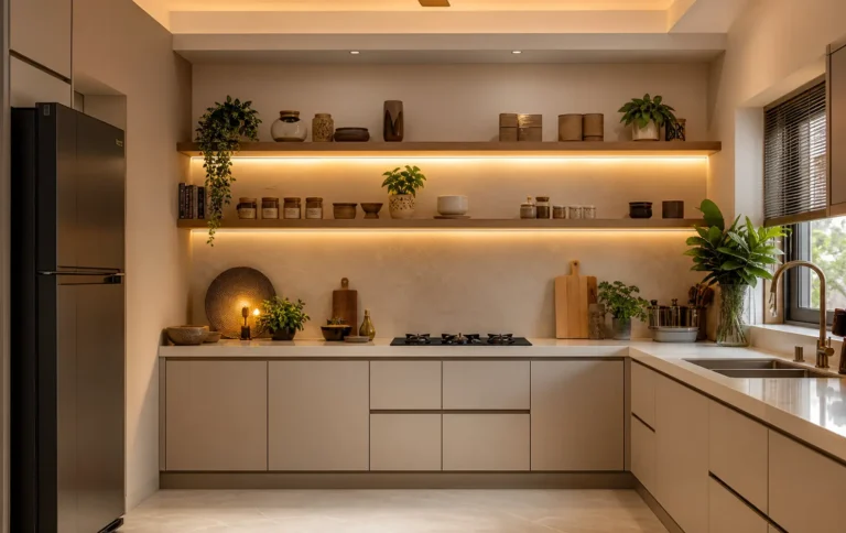 Aesthetic Two-Tier Modular Kitchen Layout Ideas