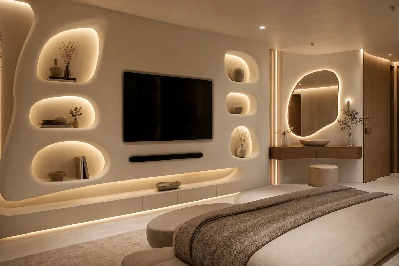 Luxury Bedroom Media Wall