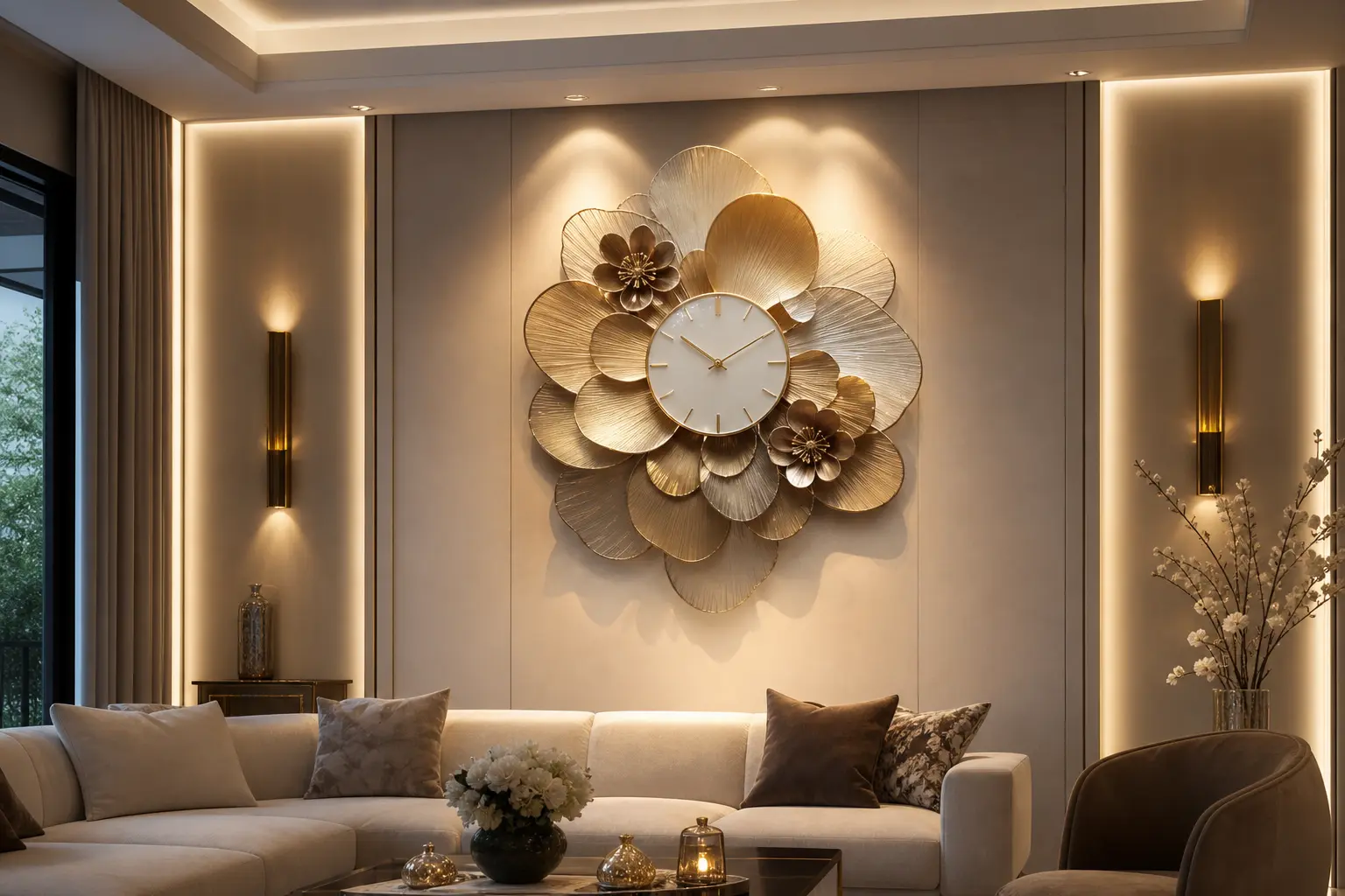 Modern Flower Wall Clock Ideas