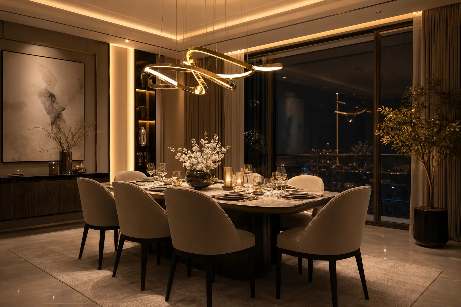 Modern Luxury Dining Room Design Ideas With LED