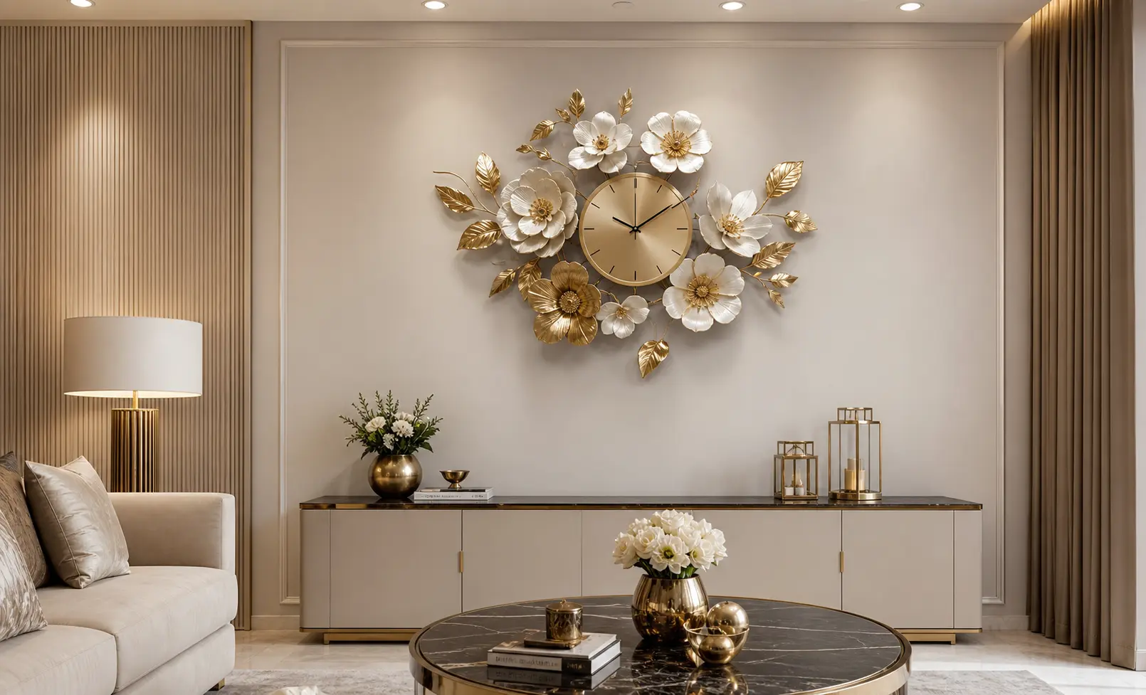 Modern Flower Wall Clock Ideas