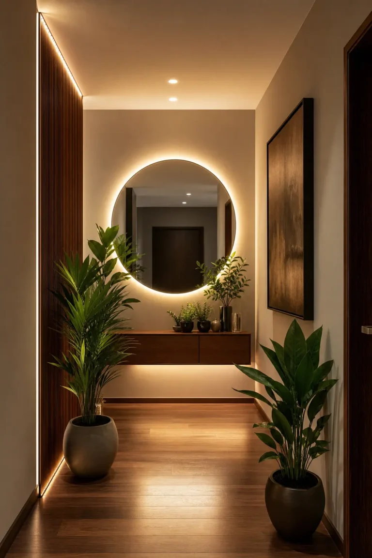 Modern Hallway Design Ideas with Indoor Plants