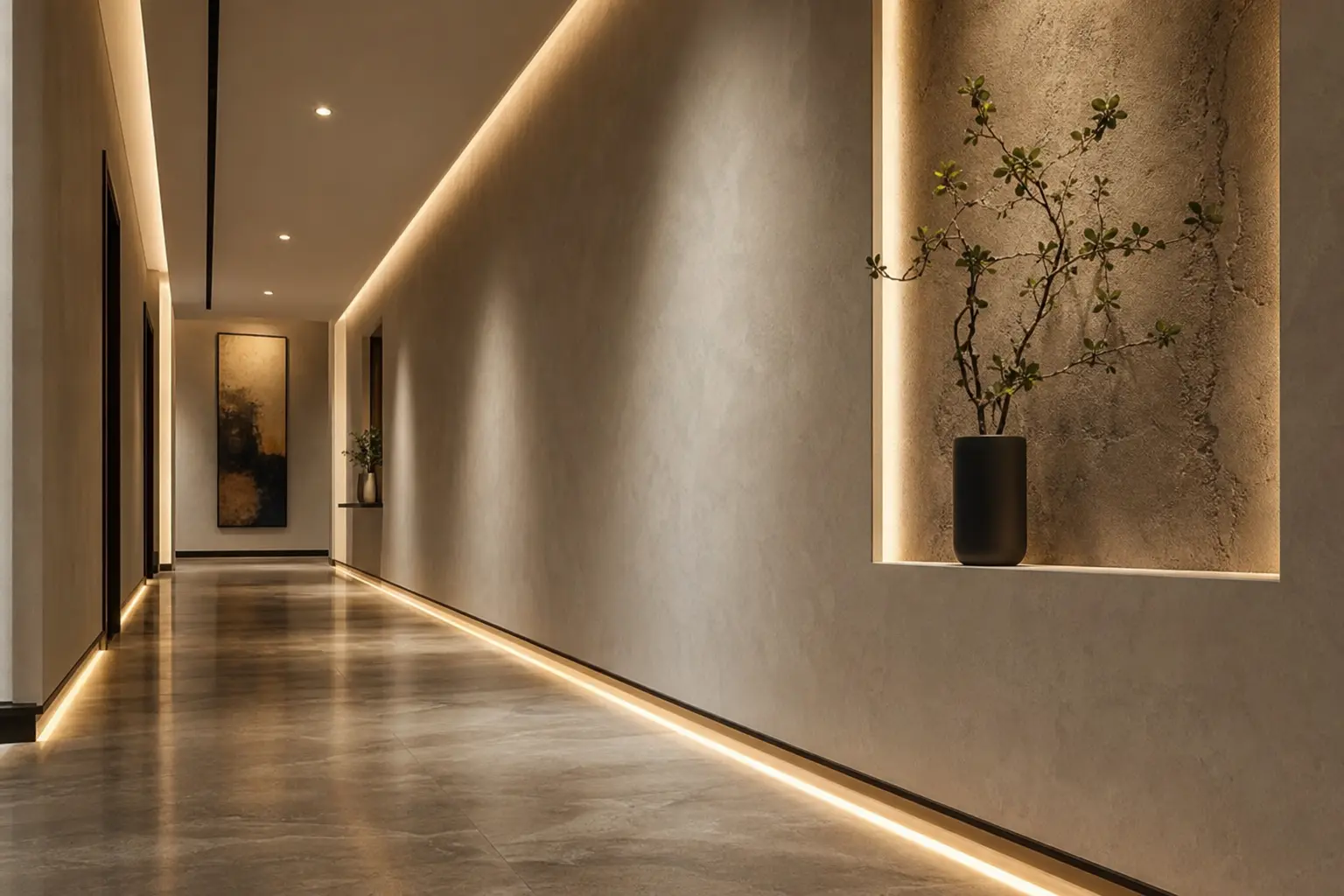 Luxurious Long Hallway Accent Wall Ideas