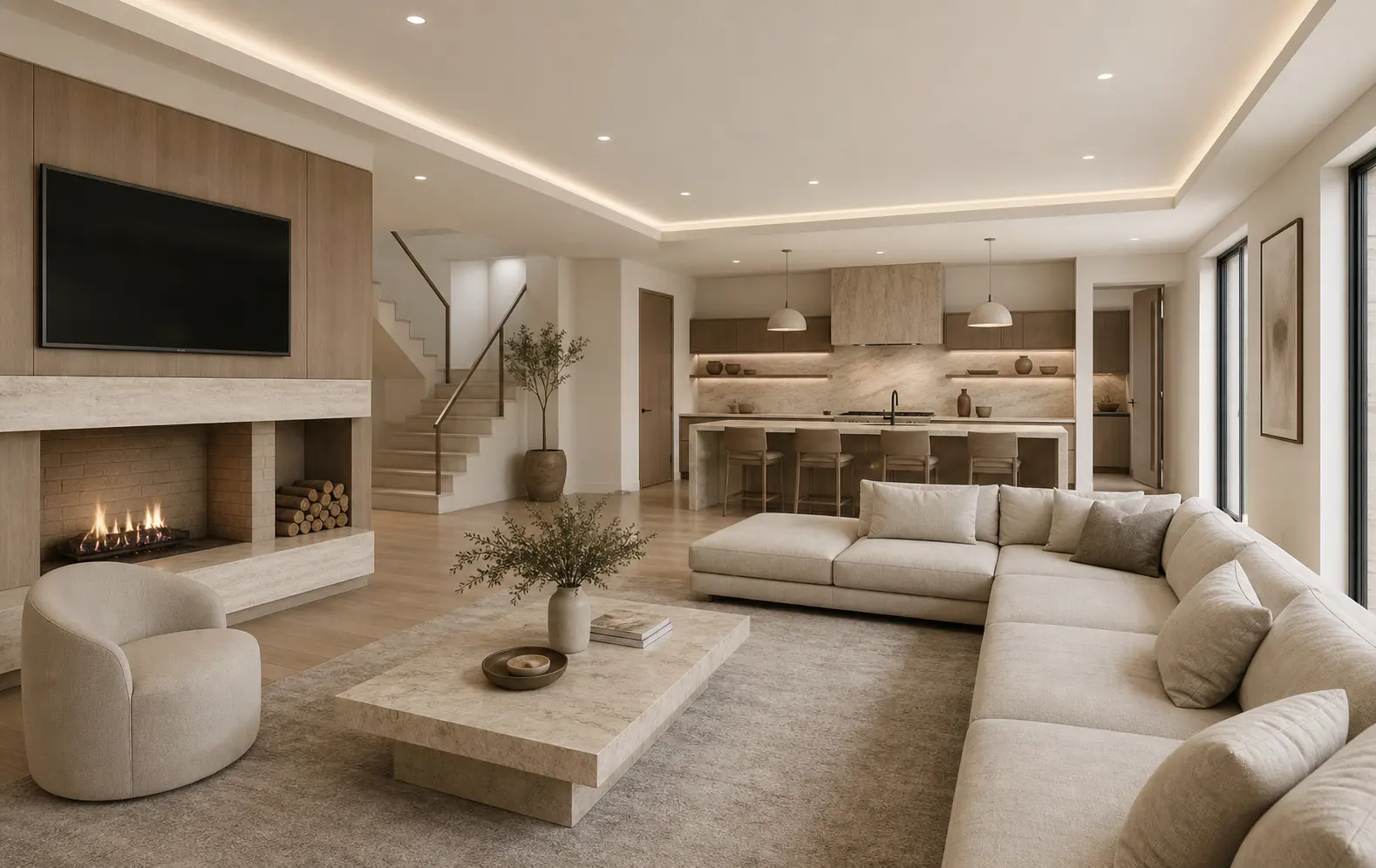 Modern Open Concept Living Room Design Ideas