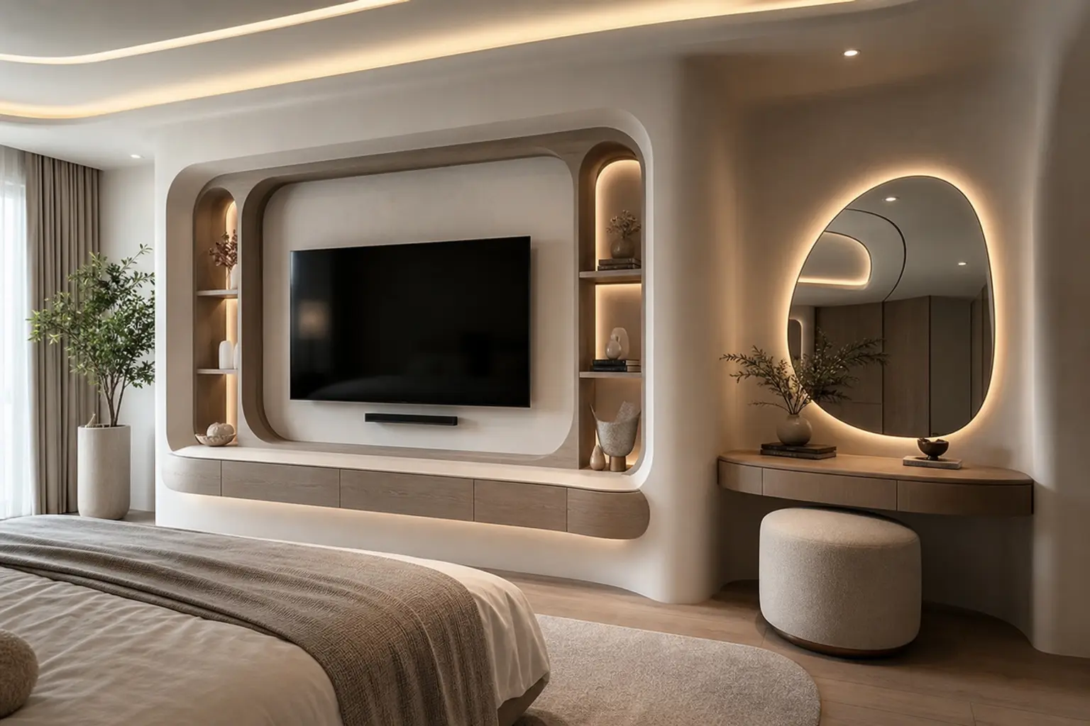 Luxury Bedroom Media Wall