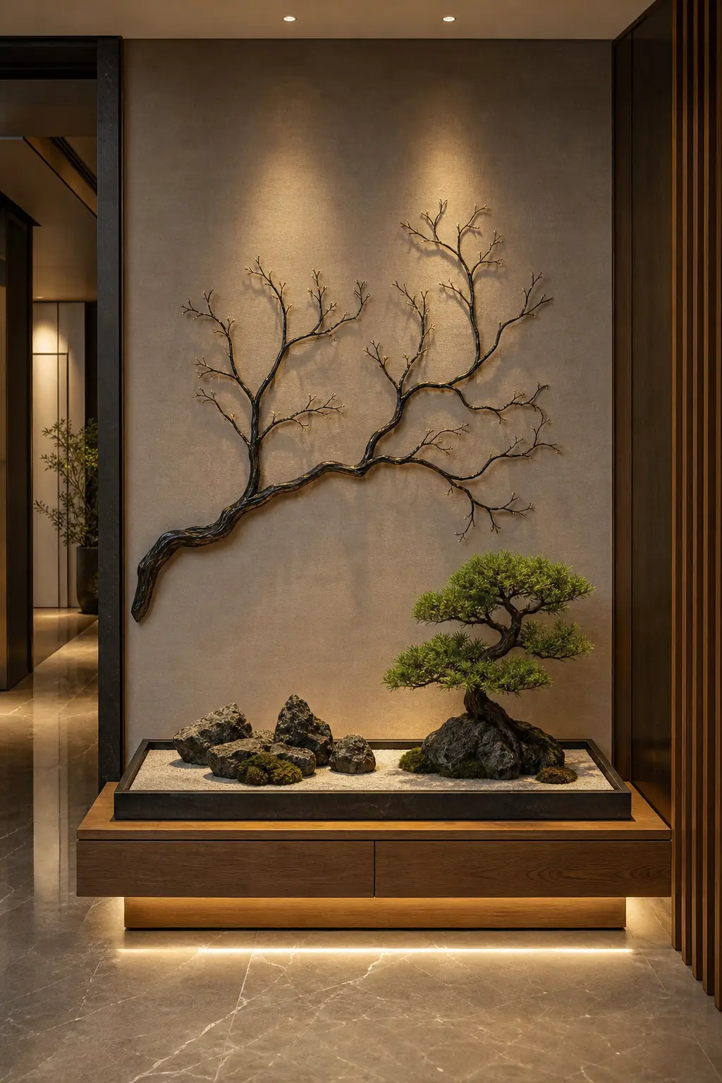 Zen Foyer Accent Wall Ideas