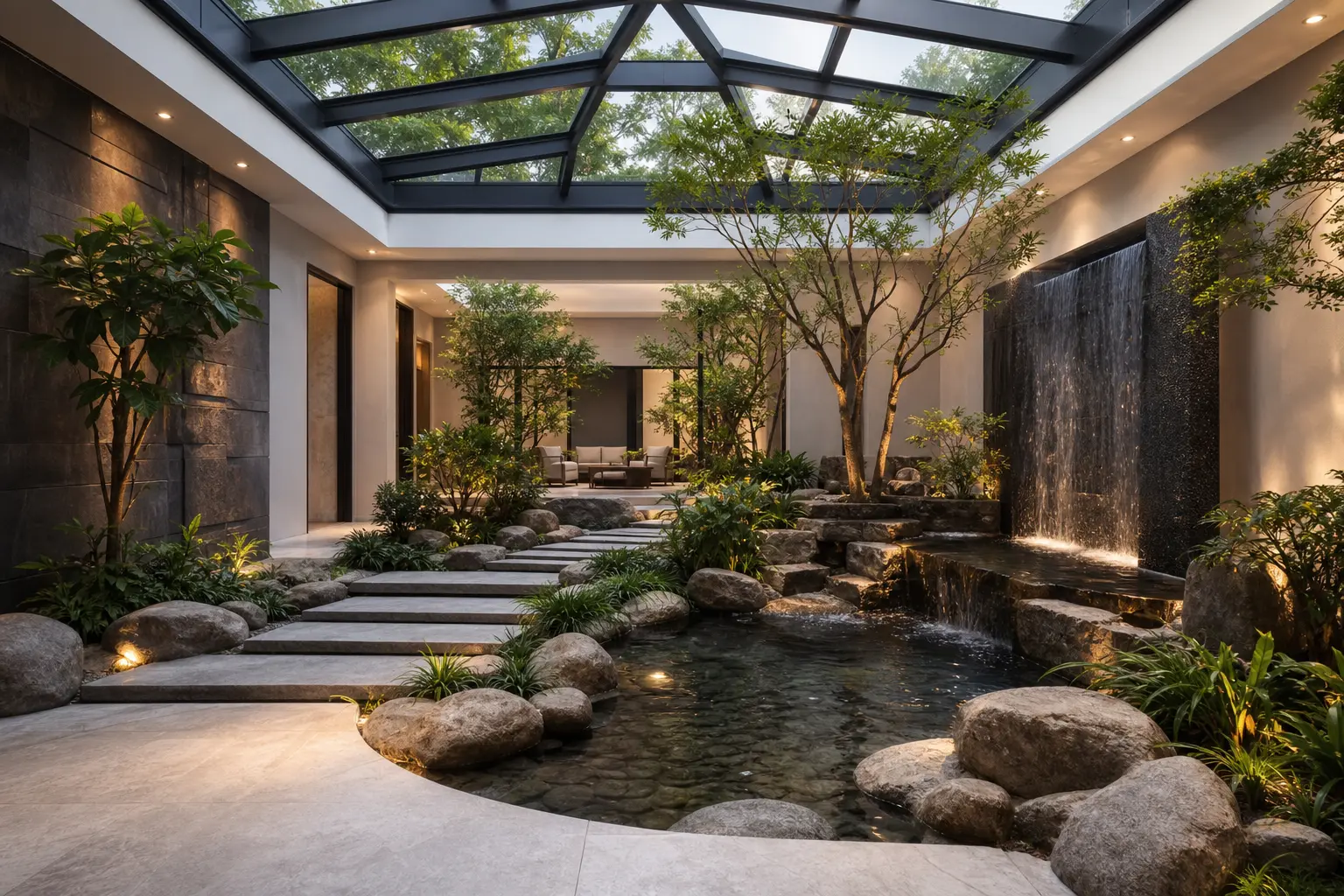 Luxury Indoor Garden Courtyard Ideas