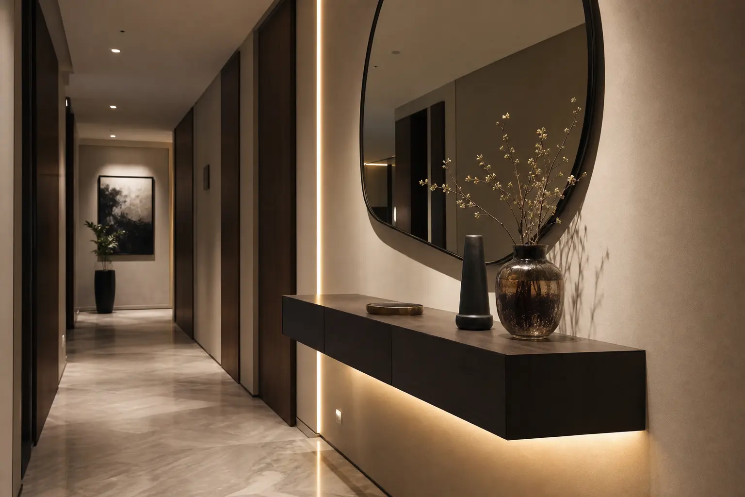 Modern Luxury Hallway Design Ideas with Floating