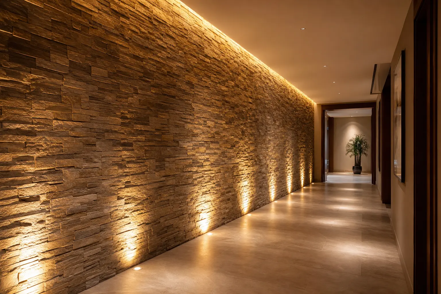 Luxurious Long Hallway Accent Wall Ideas