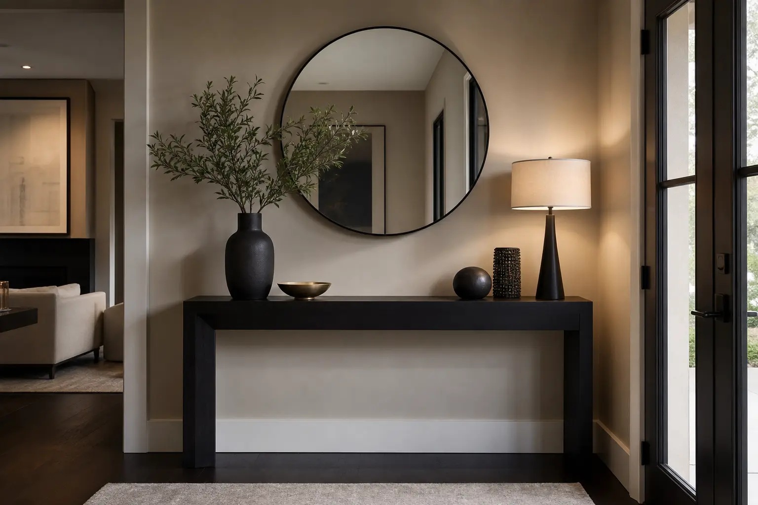 Modern Black Entryway Decor Ideas with Console Tables