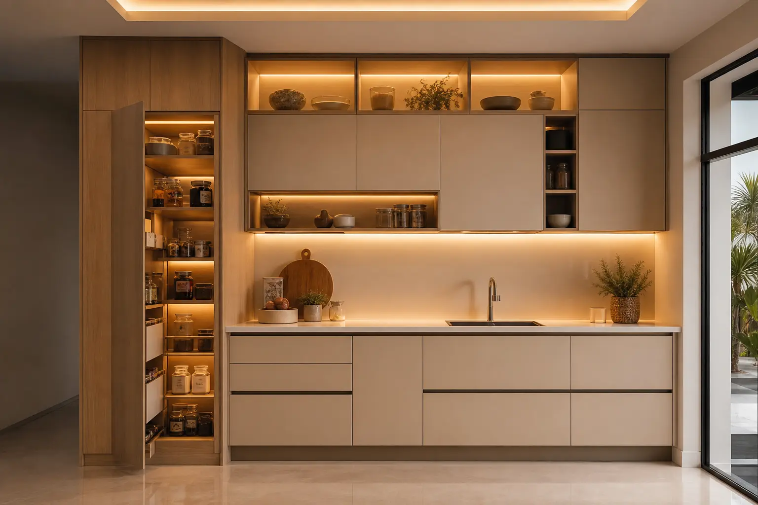 Aesthetic Two-Tier Modular Kitchen Layout Ideas