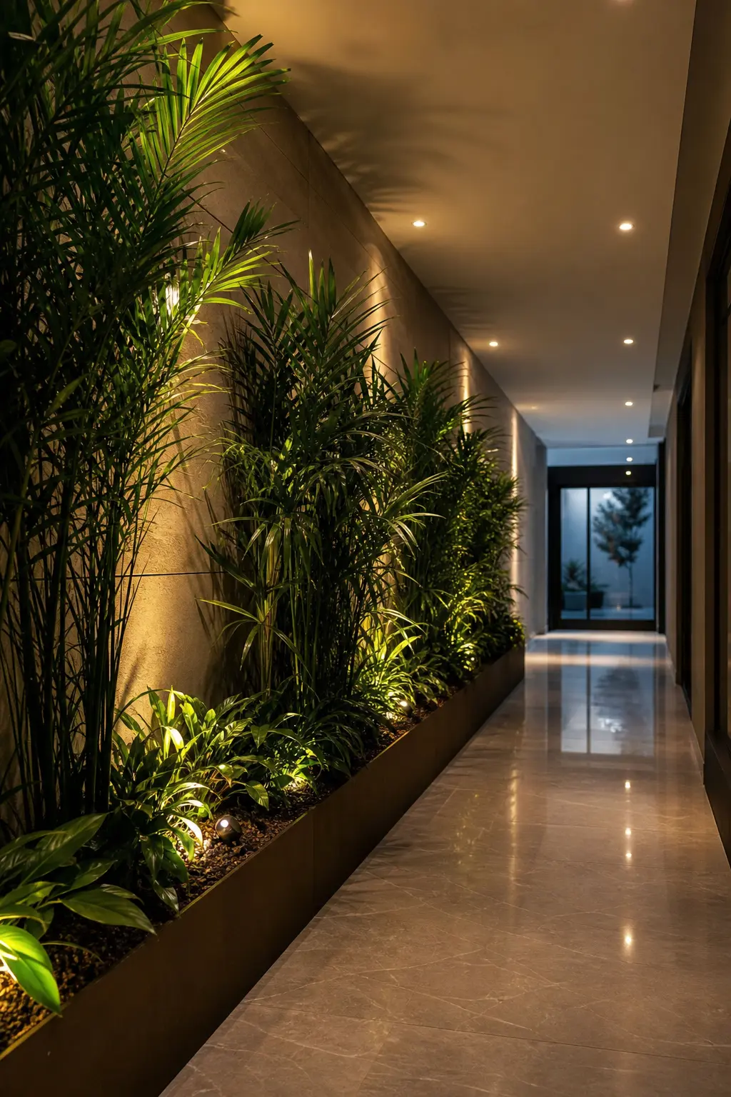 Modern Hallway Design Ideas with Indoor Plants